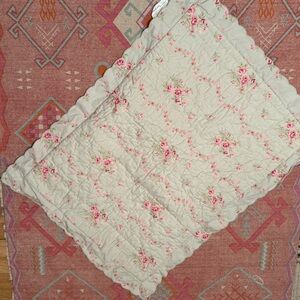 RACHEL ASHWELL SIMPLY SHABBY CHIC PINK GREEN BRAMBLE ROSE~ Stitched Pillowcase
